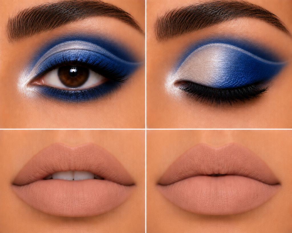 Blue Cut Crease + Velvet Nude