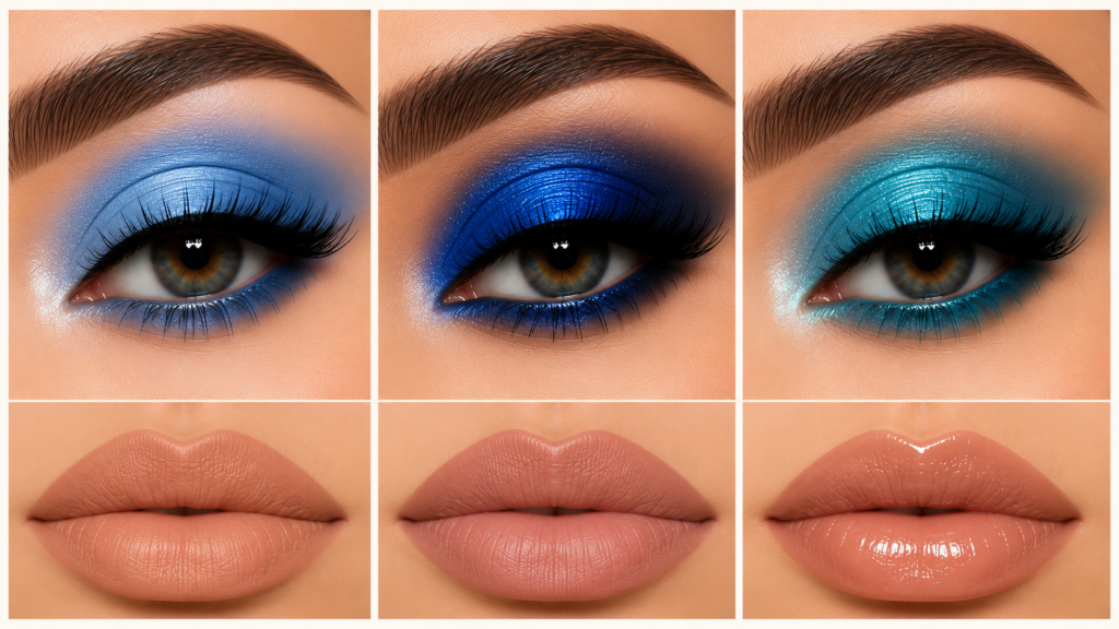 Blue Eyes + Nude Lips