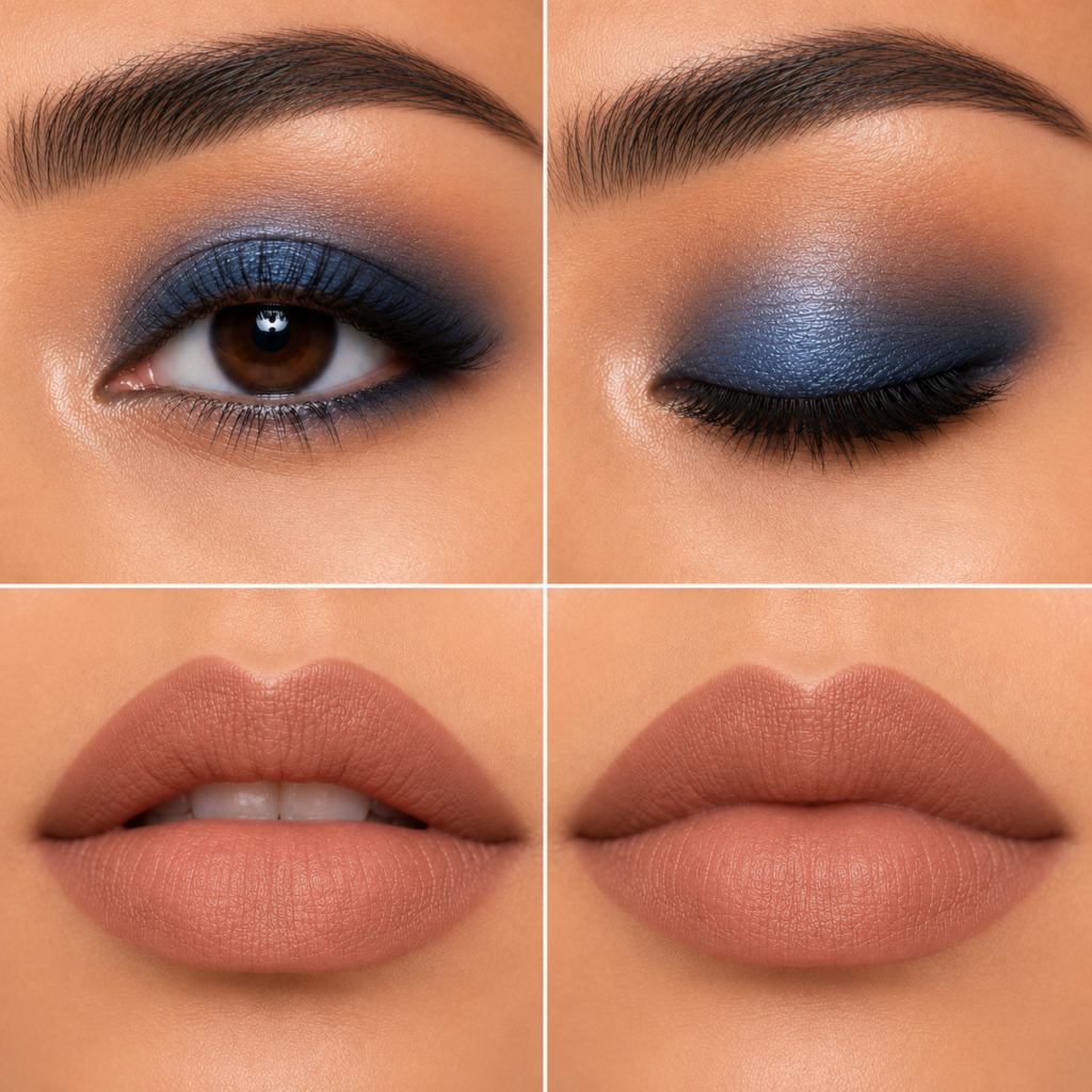 Blue Smokey + Warm Nude