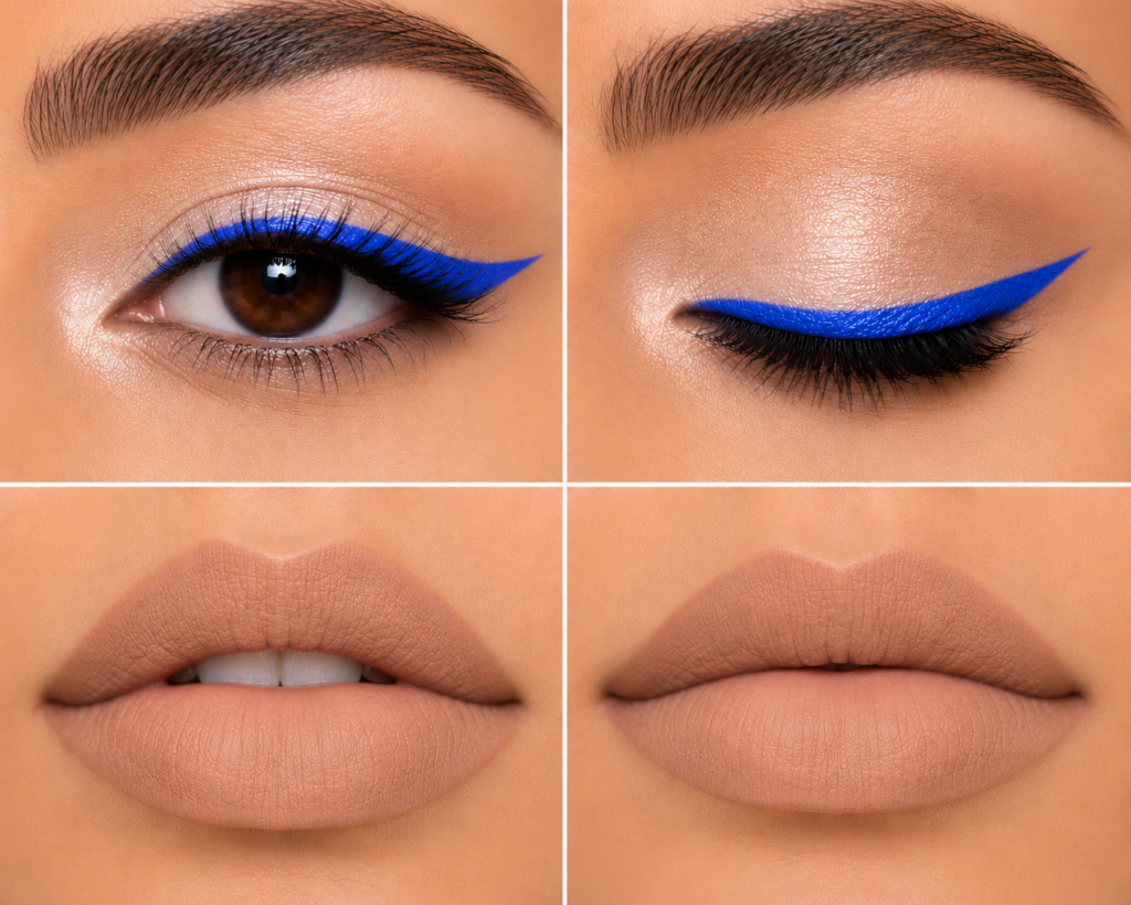 Electric Blue Wing + Matte Nude