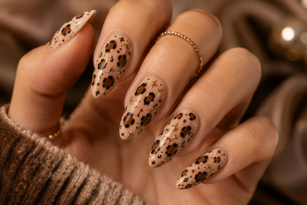 Brown Leopard Nails
