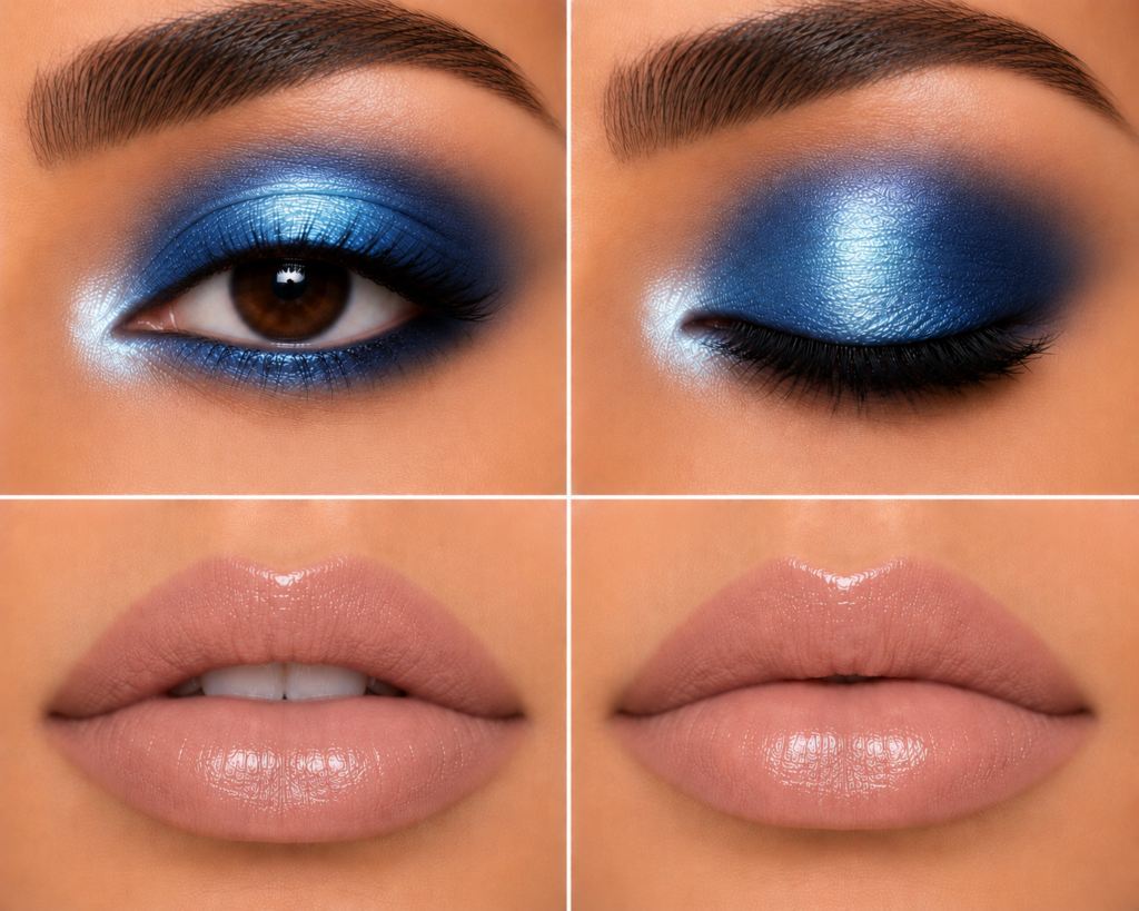 Ocean Blue Halo Eye + Nude Pink