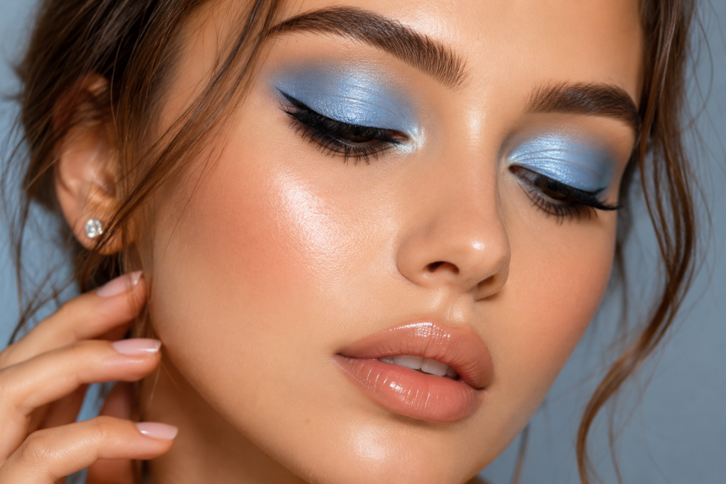 Soft Blue Eyeshadow Look