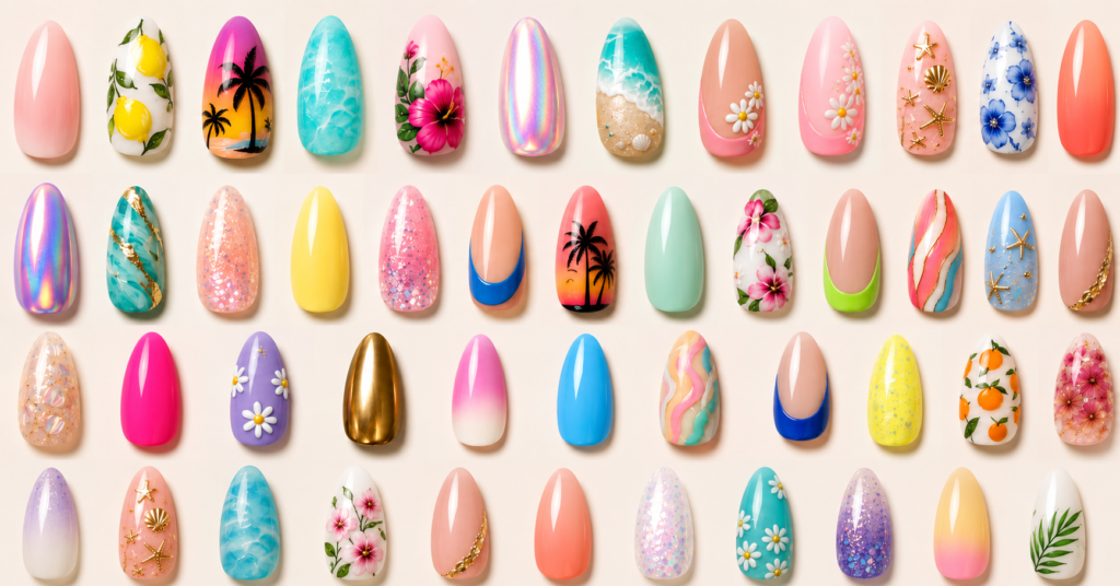 Summer Almond Nails